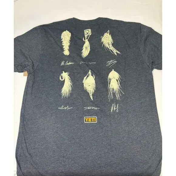 NWT Charcoal Gray Yeti Fly Fishing Ambassador Lure Size Large Tee Shirt - Picture 4 of 4